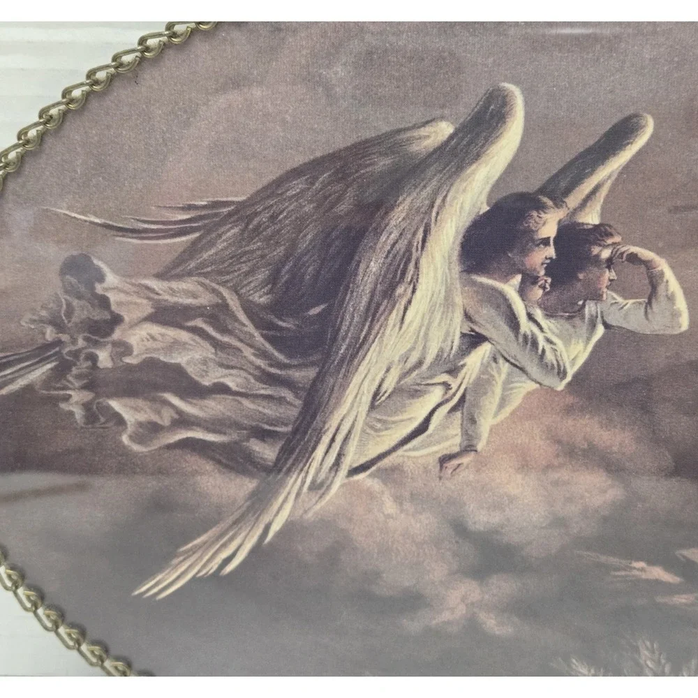 Vintage Victorian Guardian Angels Heaven Bound Flue Cover Wall‎ Hanging